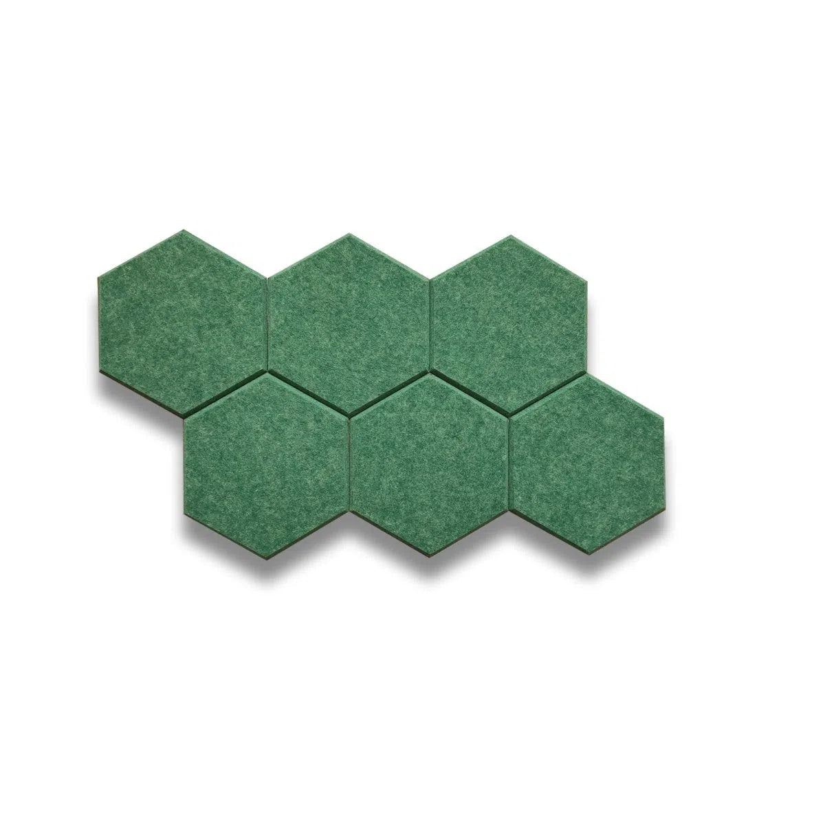 HEXA Acoustic 3D Felt PET Wall Panels set on white background DARK GREEN DecorMania.eu